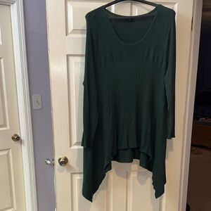 Elegant Ryan Wythe Forest Green Textured Sharkbite Sweater 4X Cozy & Warm